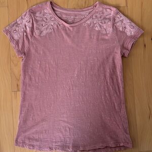 Lucky Brand Mauve Short Sleeve Tee